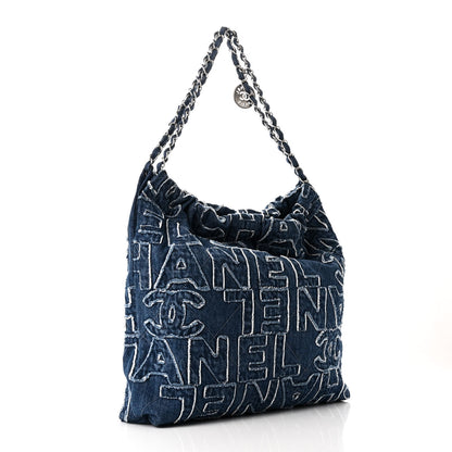 Chanel Denim Patchwork Logo 22 Blue 4 of 11