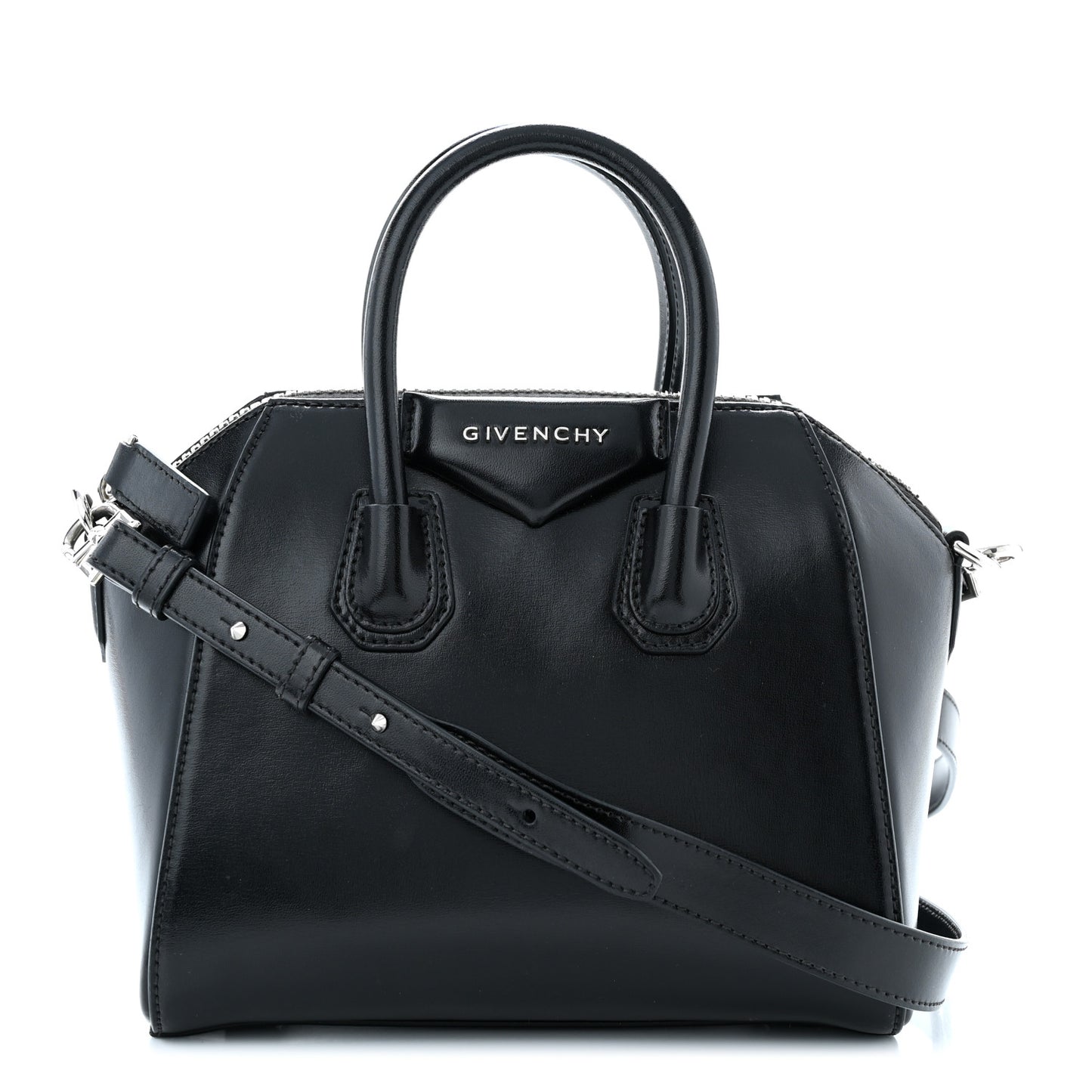 Shiny Lord Calfskin Mini Antigona Black