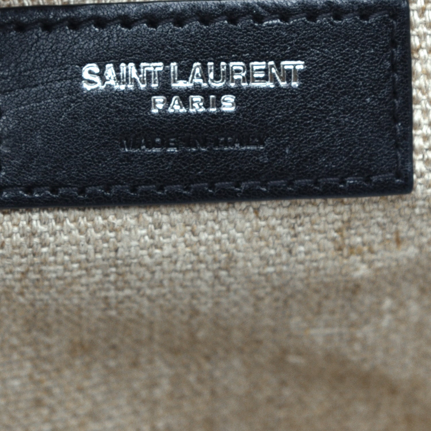 Saint Laurent Linen Calfskin Rive Gauche Tote Optic White 6 of 9