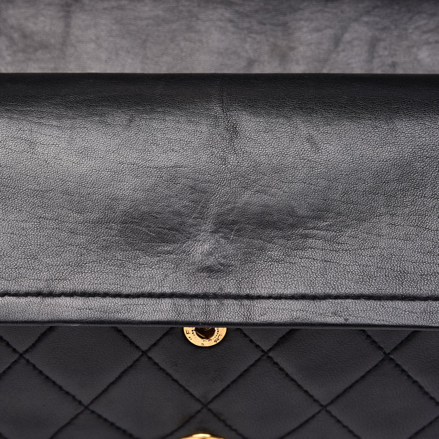 Lambskin Quilted Medium Double Flap Black