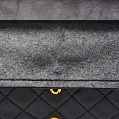Chanel Lambskin Quilted Medium Double Flap Black 14 of 15