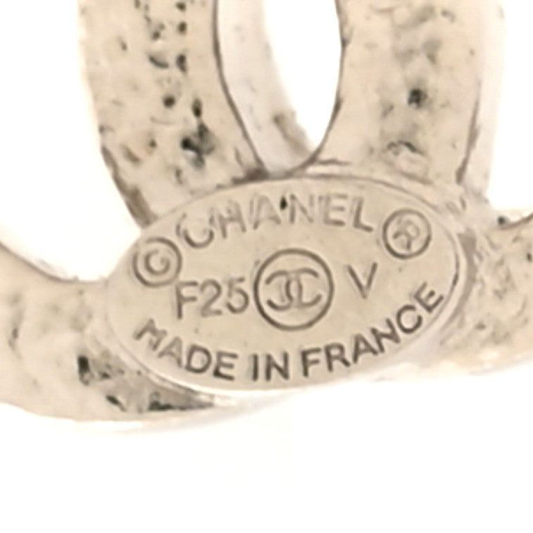 Chanel Crystal Mini Timeless CC Earrings Silver 4 of 5