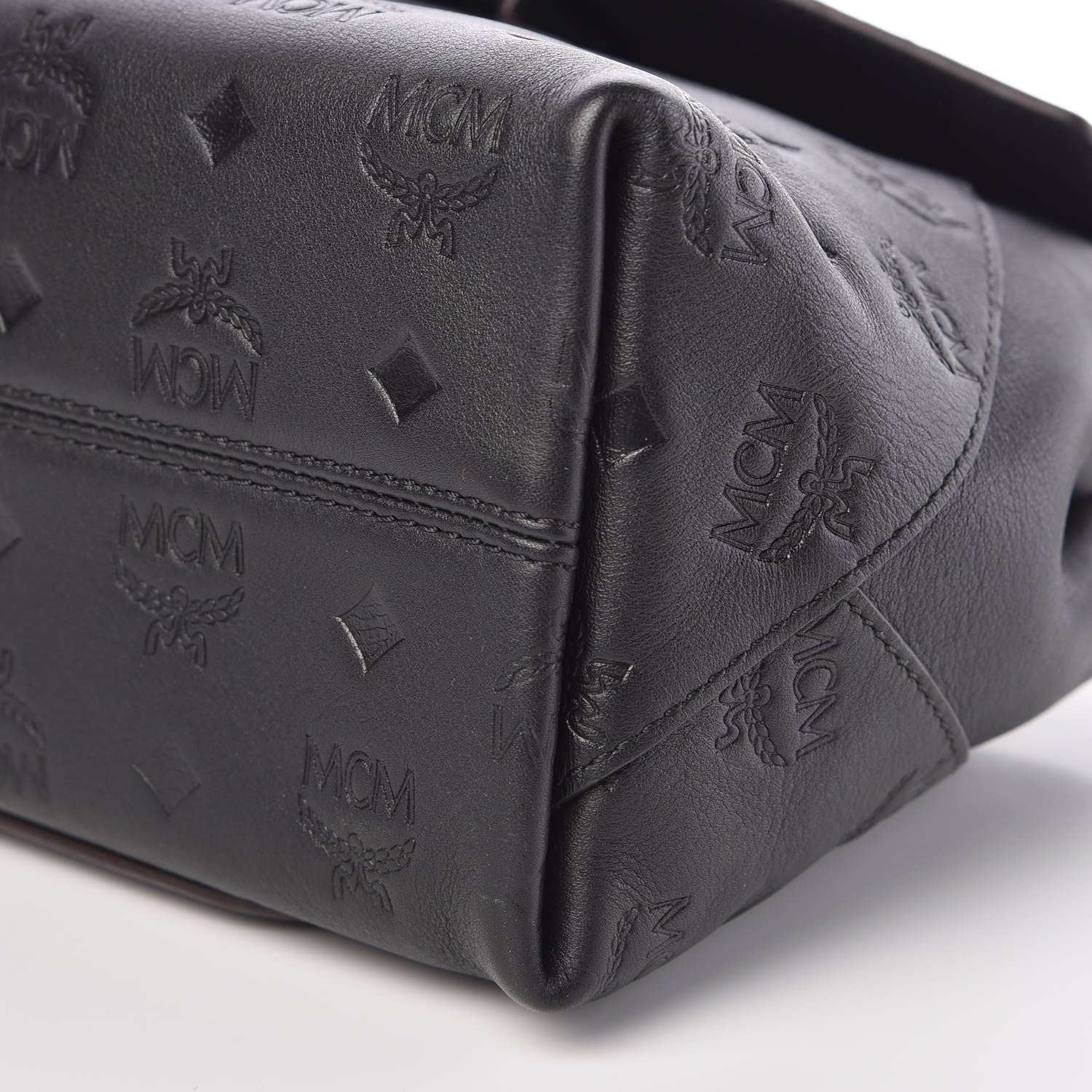 MCM Calfskin Ottomar Essential Flap Shoulder Bag Black 9 of 9