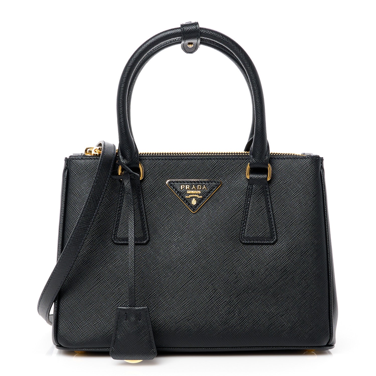 Prada Saffiano Small Galleria Double Zip Tote Black 1 of 13