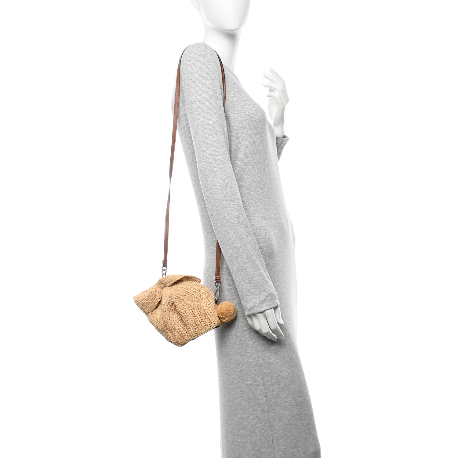 Loewe Raffia Mini Bunny Crossbody Bag Natural Tan 2 of 9