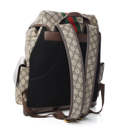 Gucci GG Supreme Monogram Medium Ophidia Double Buckle Backpack Brown 3 of 10