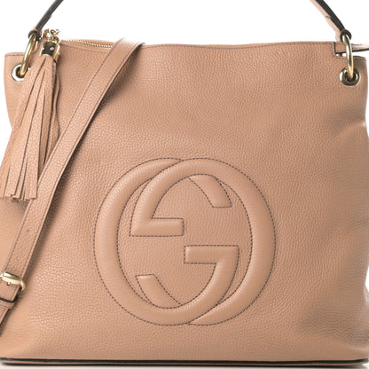 Gucci Pebbled Calfskin Large Soho Hobo Camelia 8 of 12