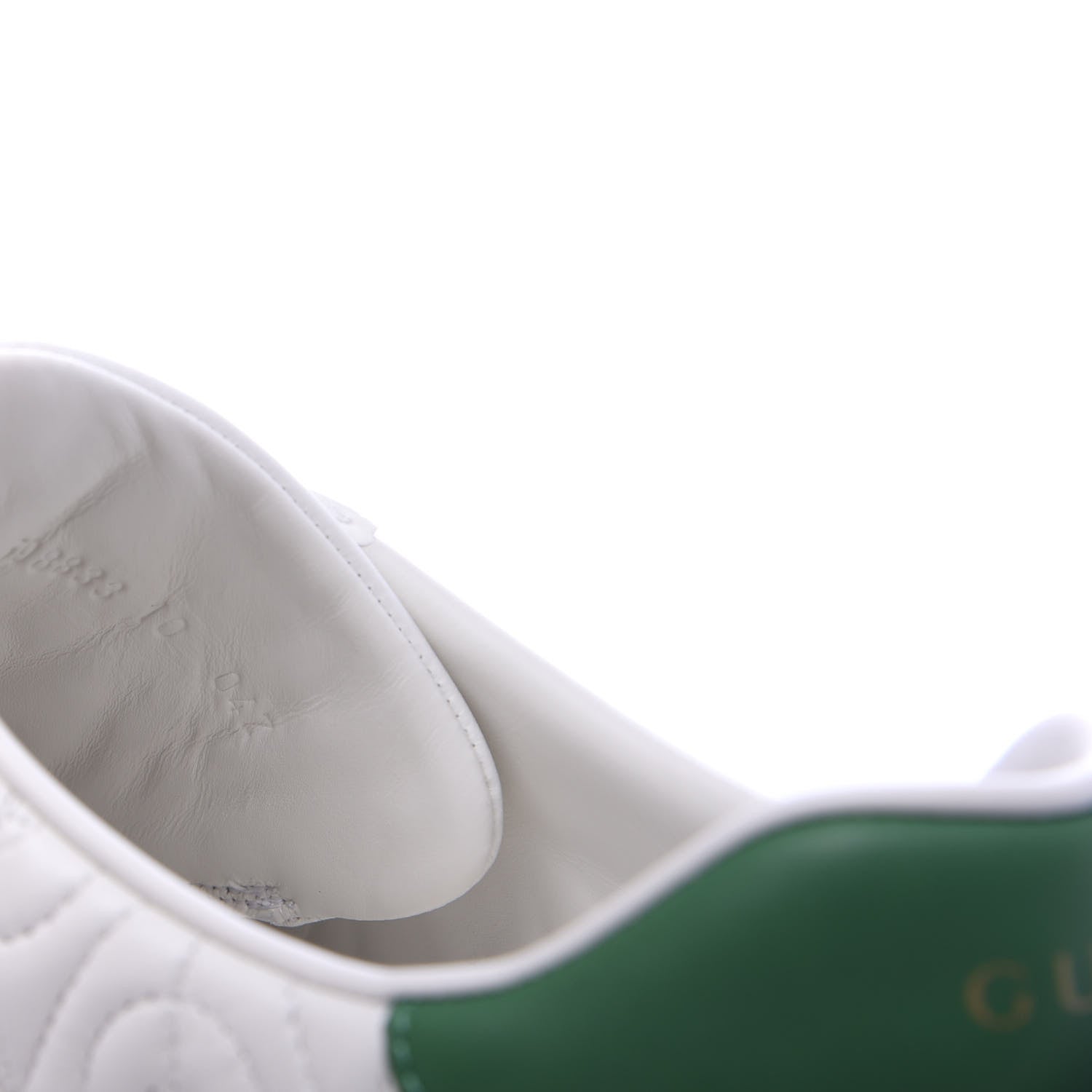 Gucci Nappa G Rhombus Mens Ace Sneakers 10 Great White Green 9 of 10