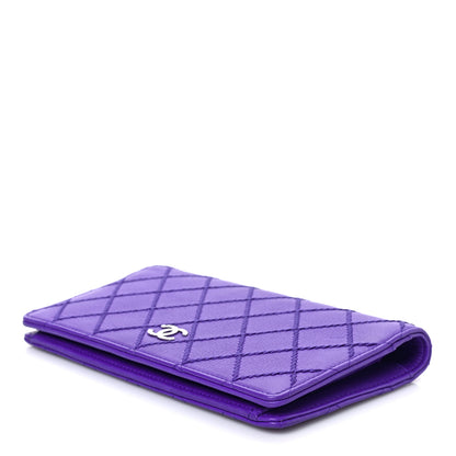 Chanel Calfskin Stitched Fancy CC Yen Wallet Purple 7 of 7