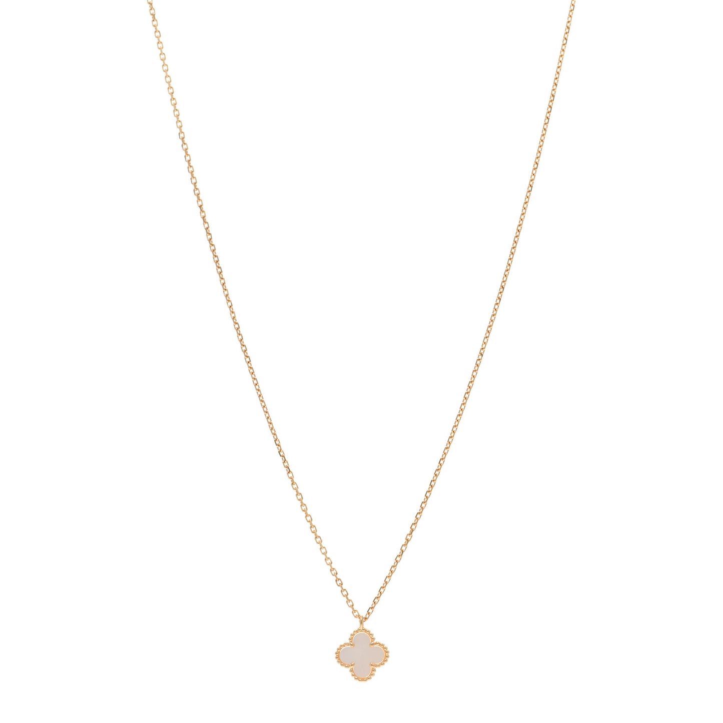 18K Yellow Gold Mother of Pearl Sweet Alhambra Pendant Necklace