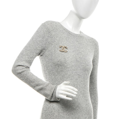 Chanel Crystal Twisted CC Brooch Light Gold 2 of 5
