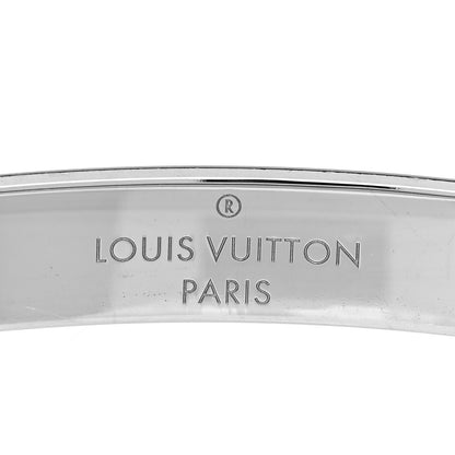 Louis Vuitton Brass Palladium Plated Nanogram Cuff S Silver 6 of 7