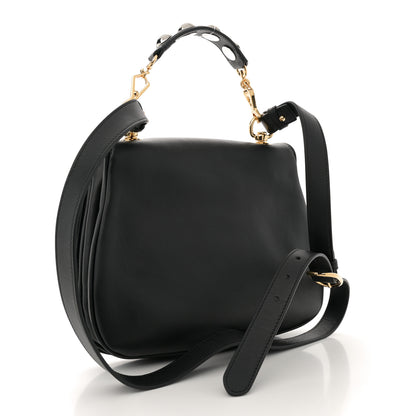 Gucci Roxy Calfskin Web Medium Studded Blondie Shoulder Flap Bag Black 3 of 11