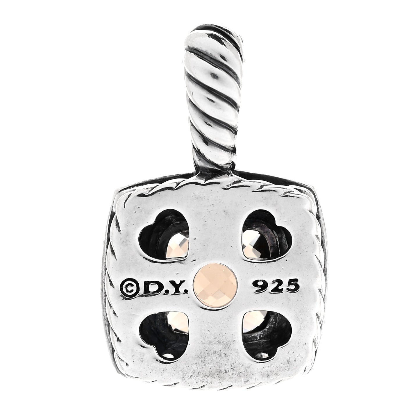 Sterling Silver Diamond Smoky Quartz 7mm Petite Albion Pendant
