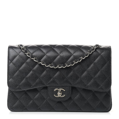 Chanel Caviar Quilted Jumbo Double Flap Black 1 of 12