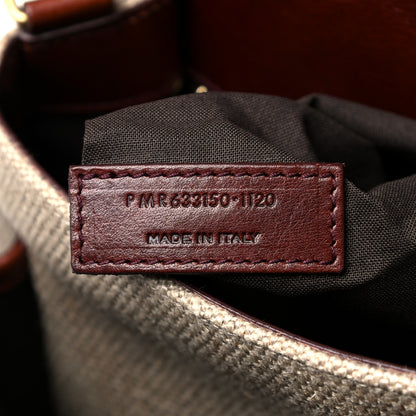 Saint Laurent Cotton Canvas Vintage Calfskin Monogram Medium Niki Chain Satchel Natural Chocolate 9 of 17