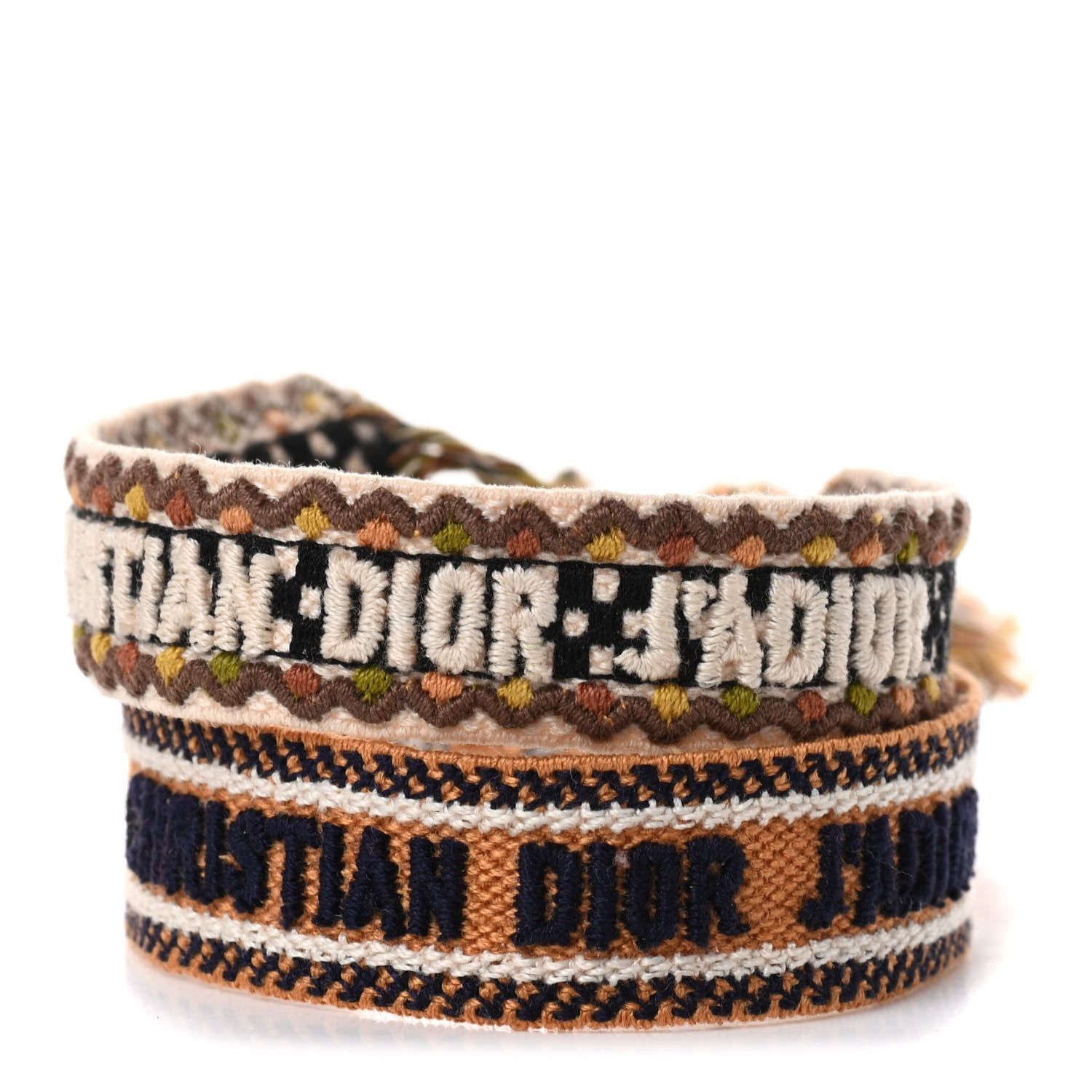 Christian Dior Woven Cotton J'Adior Friendship Bracelet Set 1 of 2