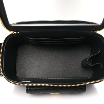 Chanel Caviar Quilted Polly Pocket East West Top Vanity With Chain Black 5 of 10