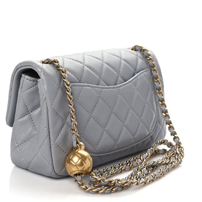 Chanel Lambskin Quilted Mini Rectangular Pearl Crush Flap Grey 3 of 10