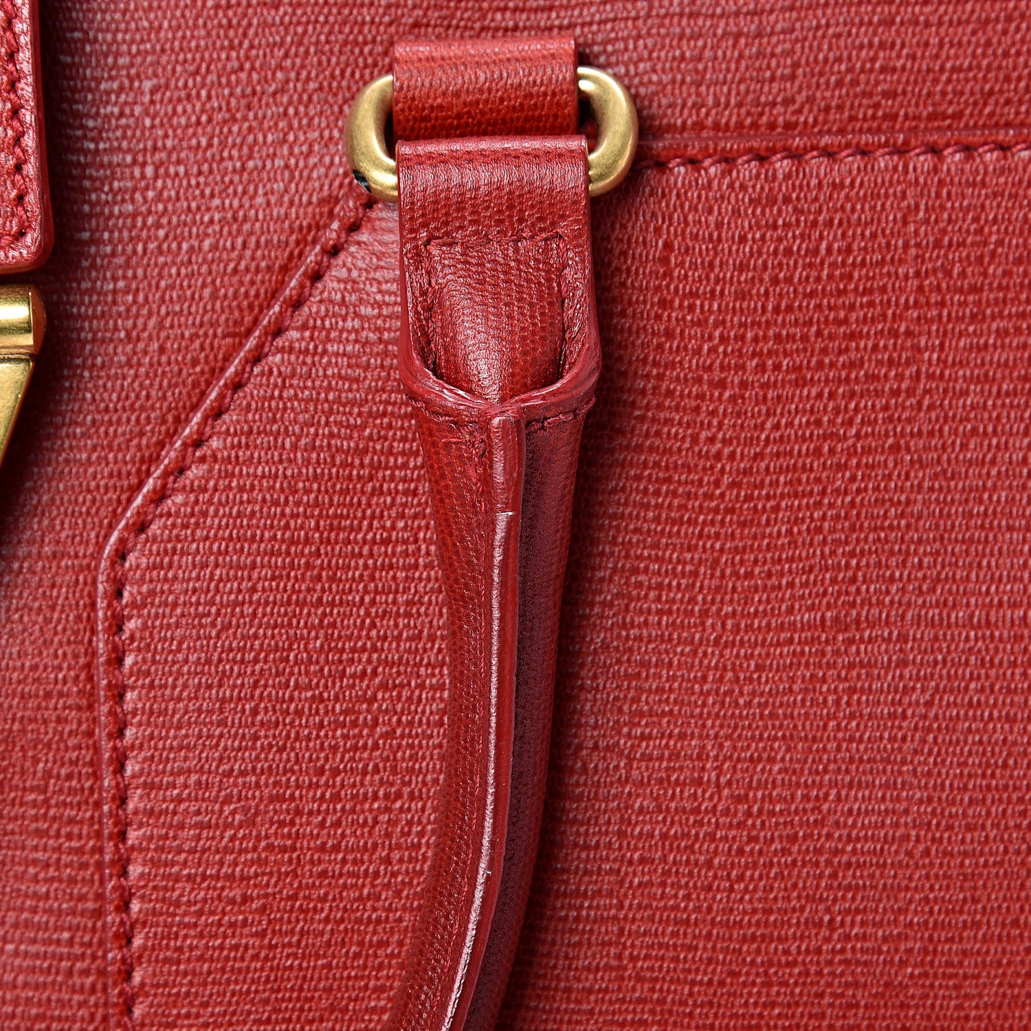 Saint Laurent Textured Calfskin Medium Cabas ChYc Red 17 of 17