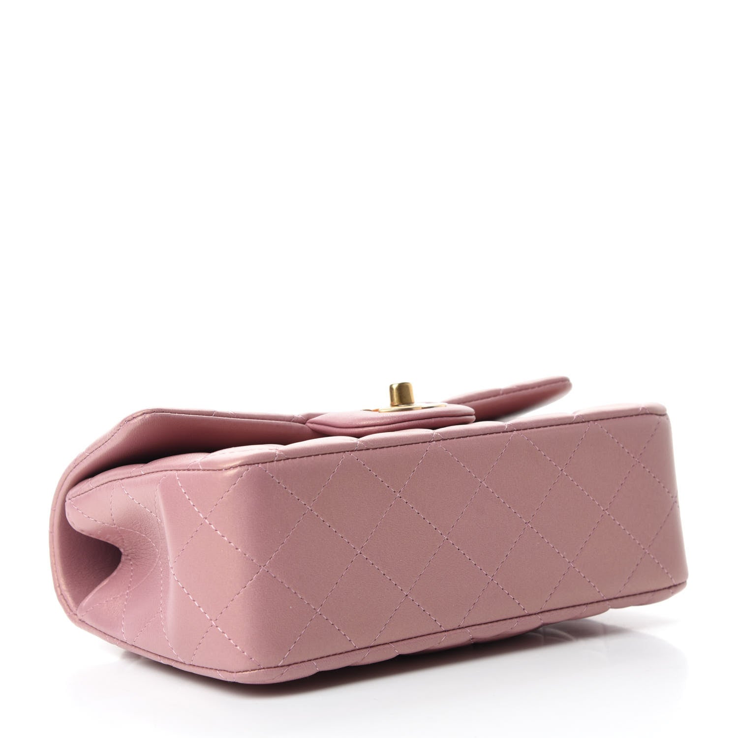 Chanel Iridescent Lambskin Quilted Mini Top Handle Rectangular Flap Pink 4 of 11
