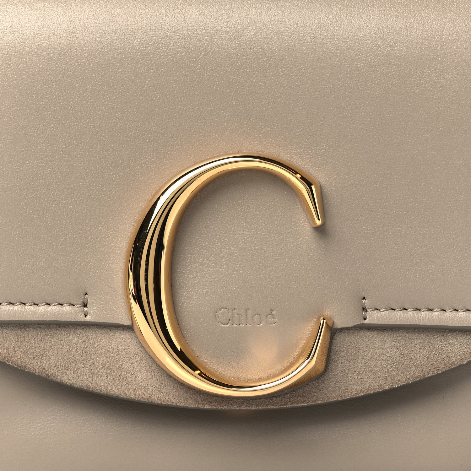 Chloe Shiny Calfskin Suede Mini C Double Carry Motty Grey 9 of 11