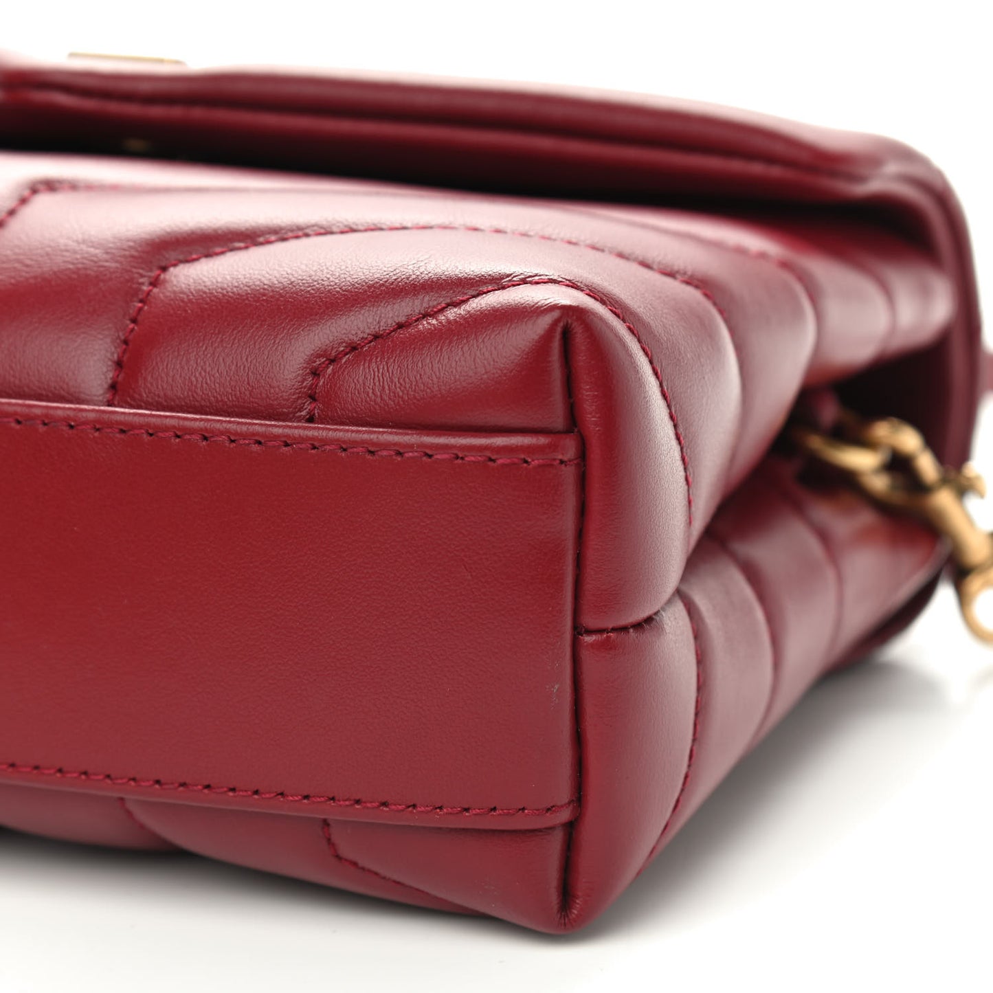 Calfskin Y Quilted Monogram Toy Loulou Crossbody Bag Opyum Red