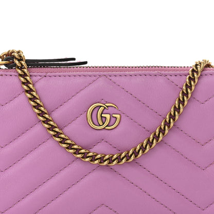 Gucci Calfskin Matelasse Mini GG Marmont Chain Bag Candy Mousse 8 of 14