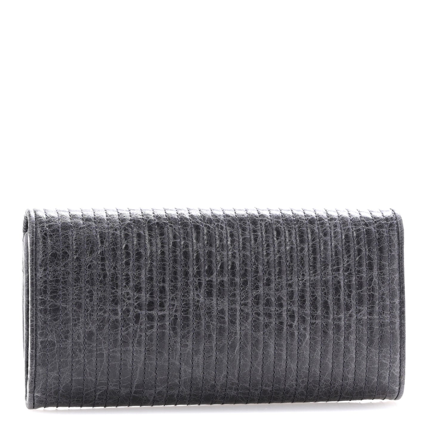 Distressed Nappa Vertical Quilted Flap Wallet Mirtillo