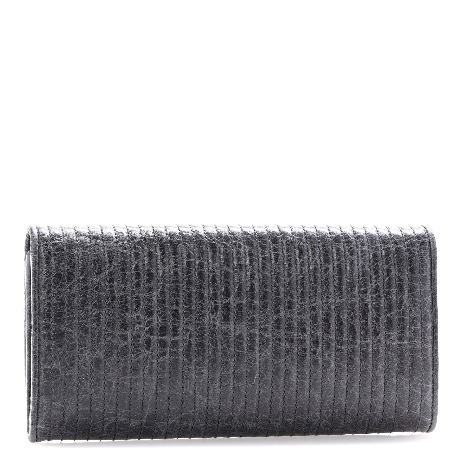 Miu Miu Distressed Nappa Vertical Quilted Flap Wallet Mirtillo 3 of 12