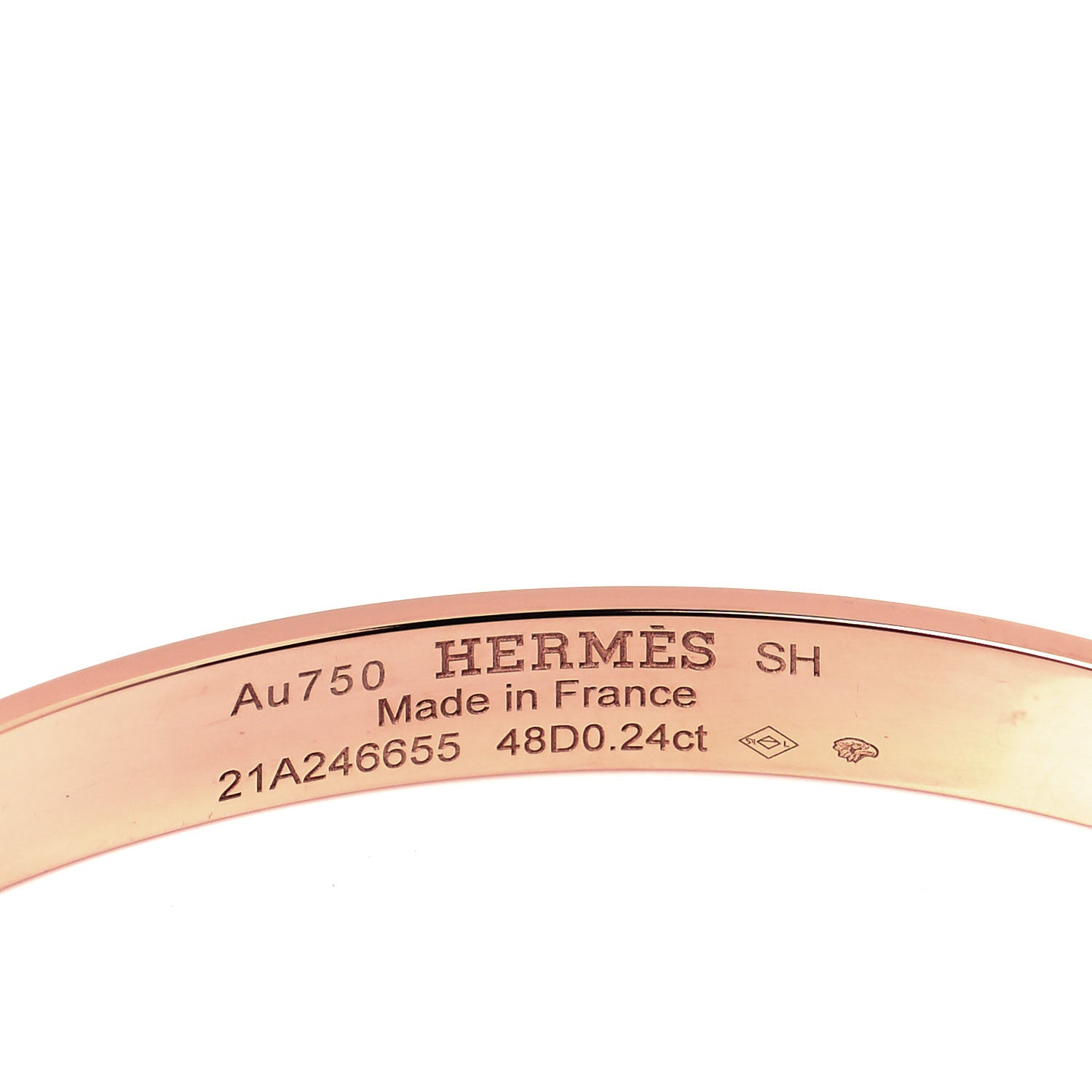 Hermes 18K Rose Gold Diamond PM Collier De Chien Bracelet SH 4 of 5