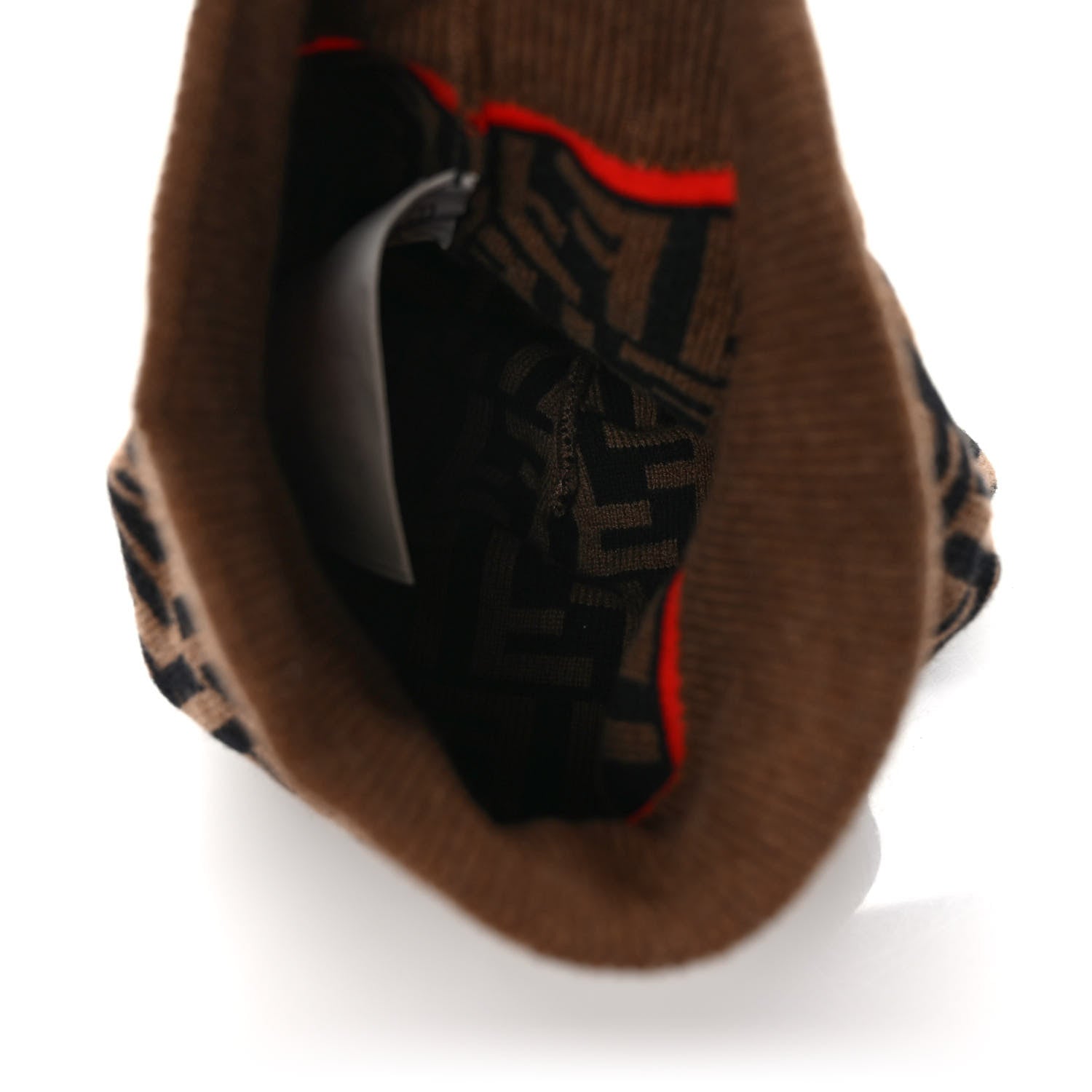 Fendi Cashmere Wool Beanie Tobacco Rosso 4 of 5