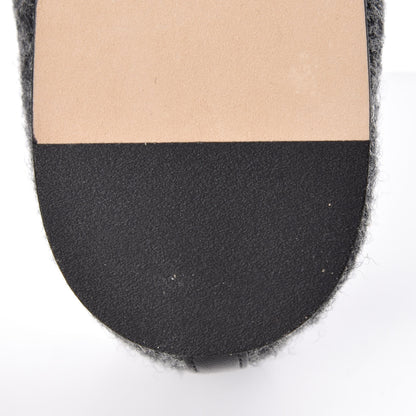 Chanel Tweed Grosgrain Cap Toe Ballerina Flats 37.5 Dark Grey Black 11 of 13