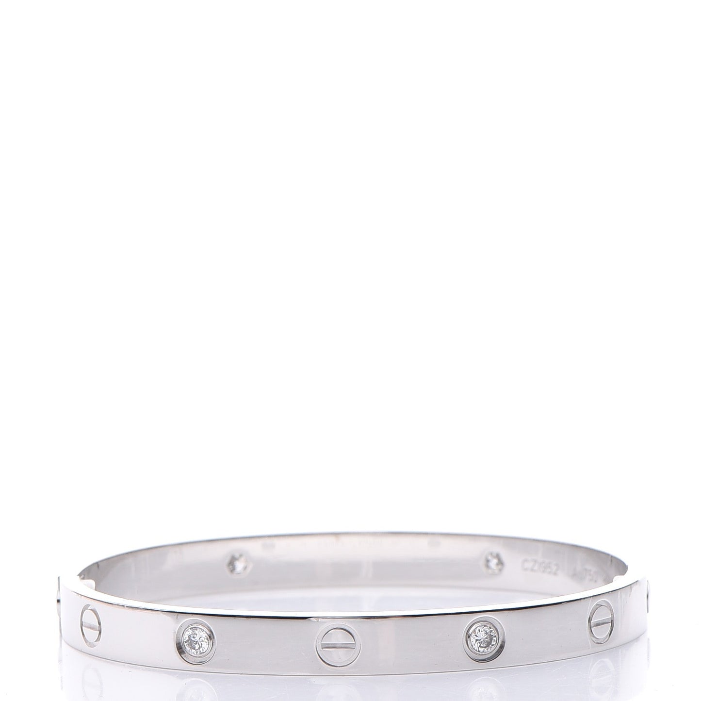 18K White Gold 4 Diamond LOVE Bracelet 17