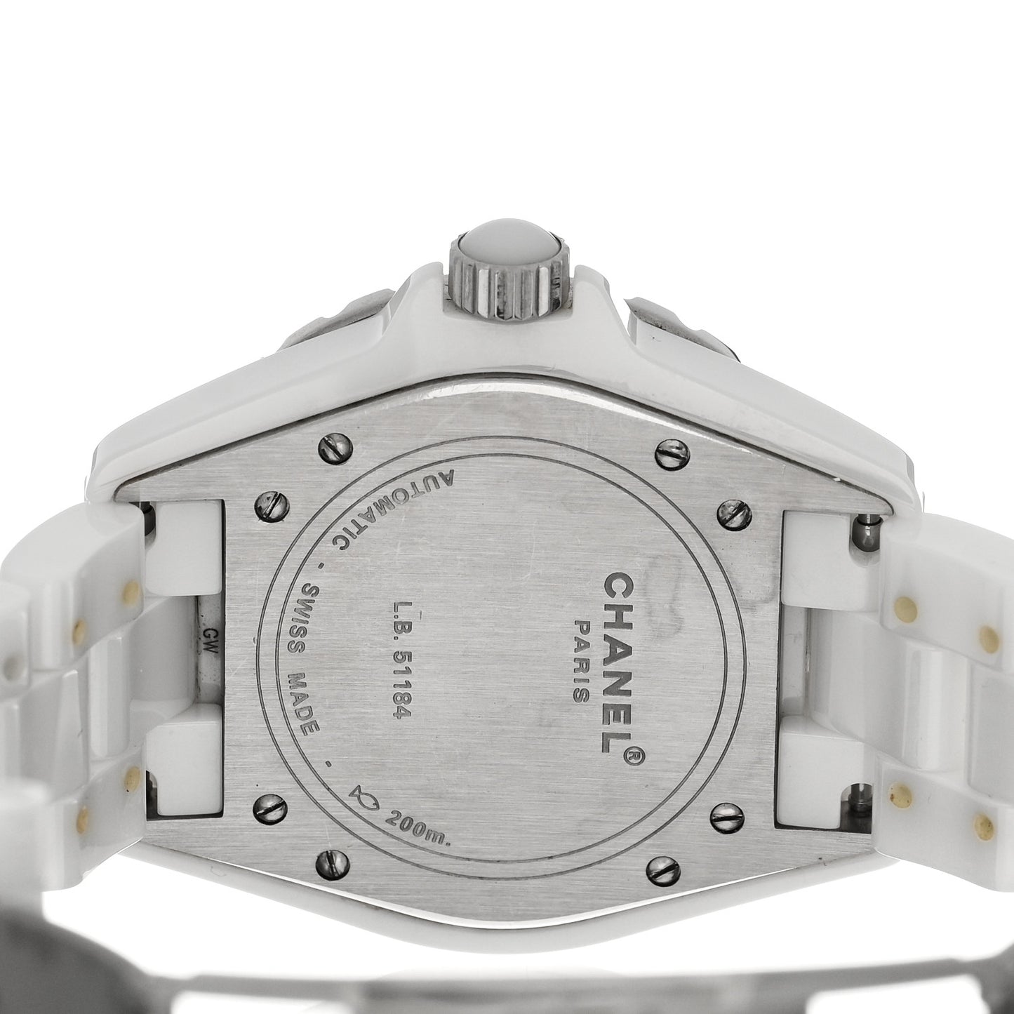 Stainless Steel Ceramic Diamond 38mm J12 Automatic Watch White
