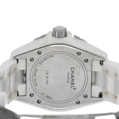 Chanel Stainless Steel Ceramic Diamond 38mm J12 Automatic Watch White 4 of 4