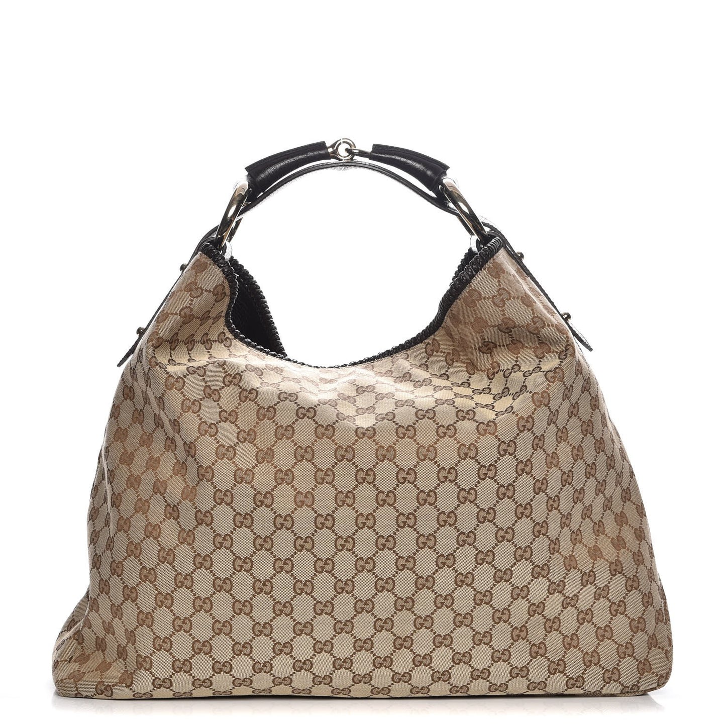 Monogram Large Horsebit Chain Hobo Dark Brown