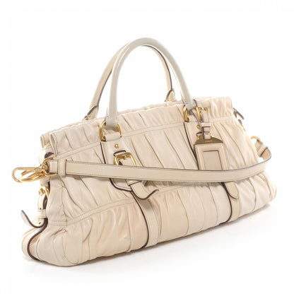 Prada Nappa Leather Gaufre Tote Beige 3 of 7