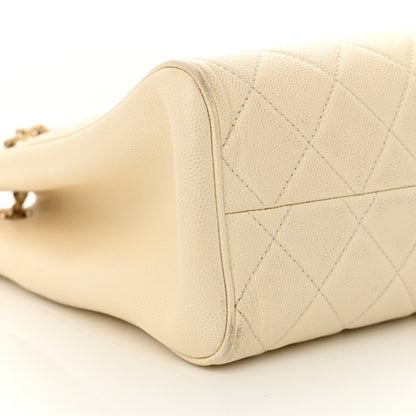 Chanel Caviar Quilted In Out Flap Shopping Tote White 10 of 17
