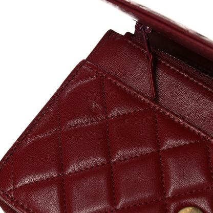 Chanel Lambskin Quilted Infinity Wallet On Chain WOC Burgundy 11 of 13