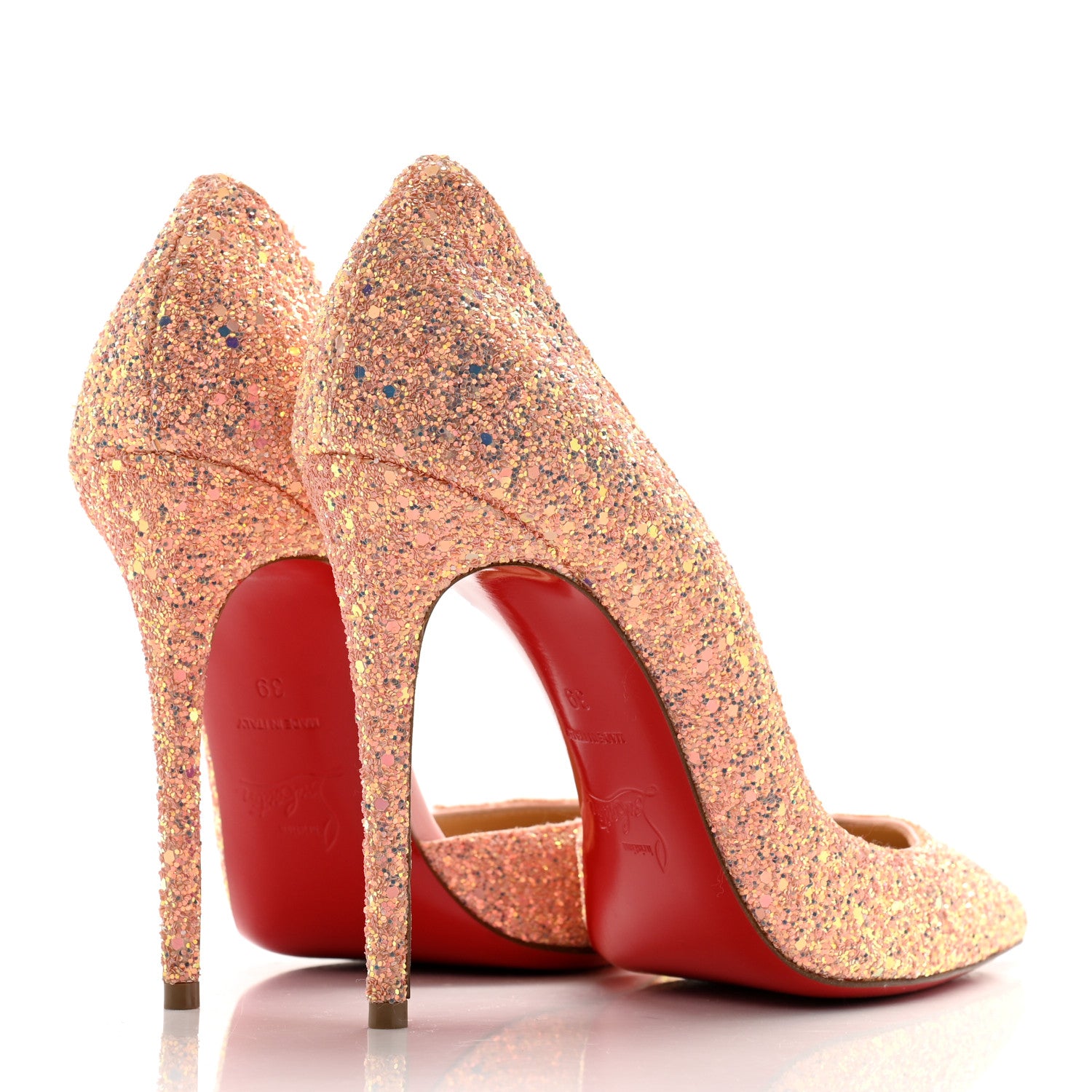 Christian Louboutin Patent Glitter Iriza 100 Pumps 39 Peach 4 of 10