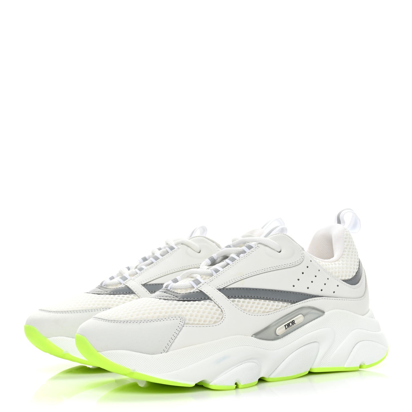 Technical Mesh Calfskin Mens B22 Sneakers 41 White