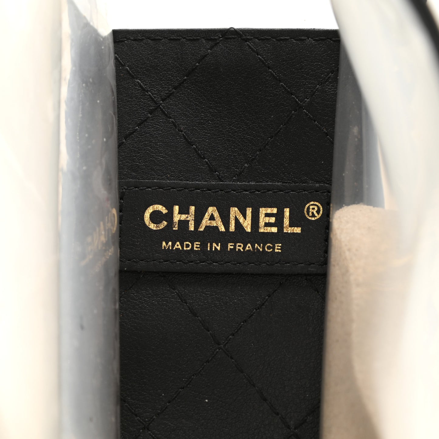 Lambskin PVC Sand By The Sea Flap With Pearl Strap Black