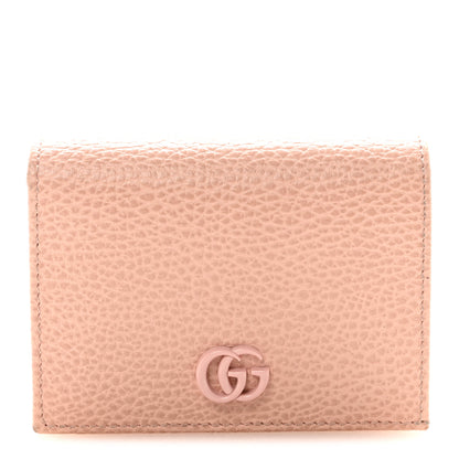 Gucci Dollar Calfskin Enamel Monochrome GG Marmont Card Case Perfect Pink 1 of 8