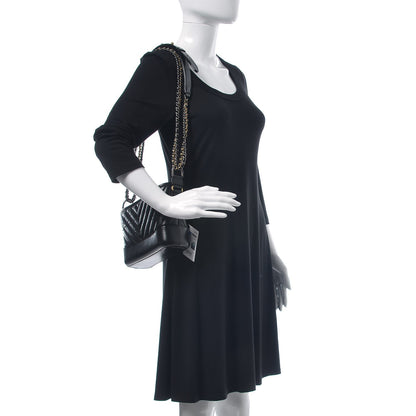 Chanel Aged Calfskin Chevron Quilted Small Gabrielle Hobo Black 2 of 8