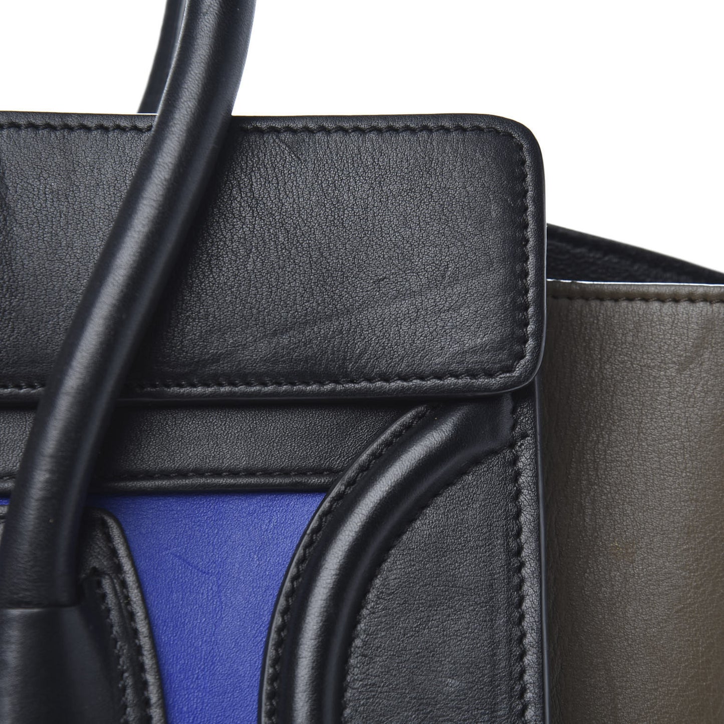 Smooth Calfskin Micro Tri-Color Luggage Cobalt