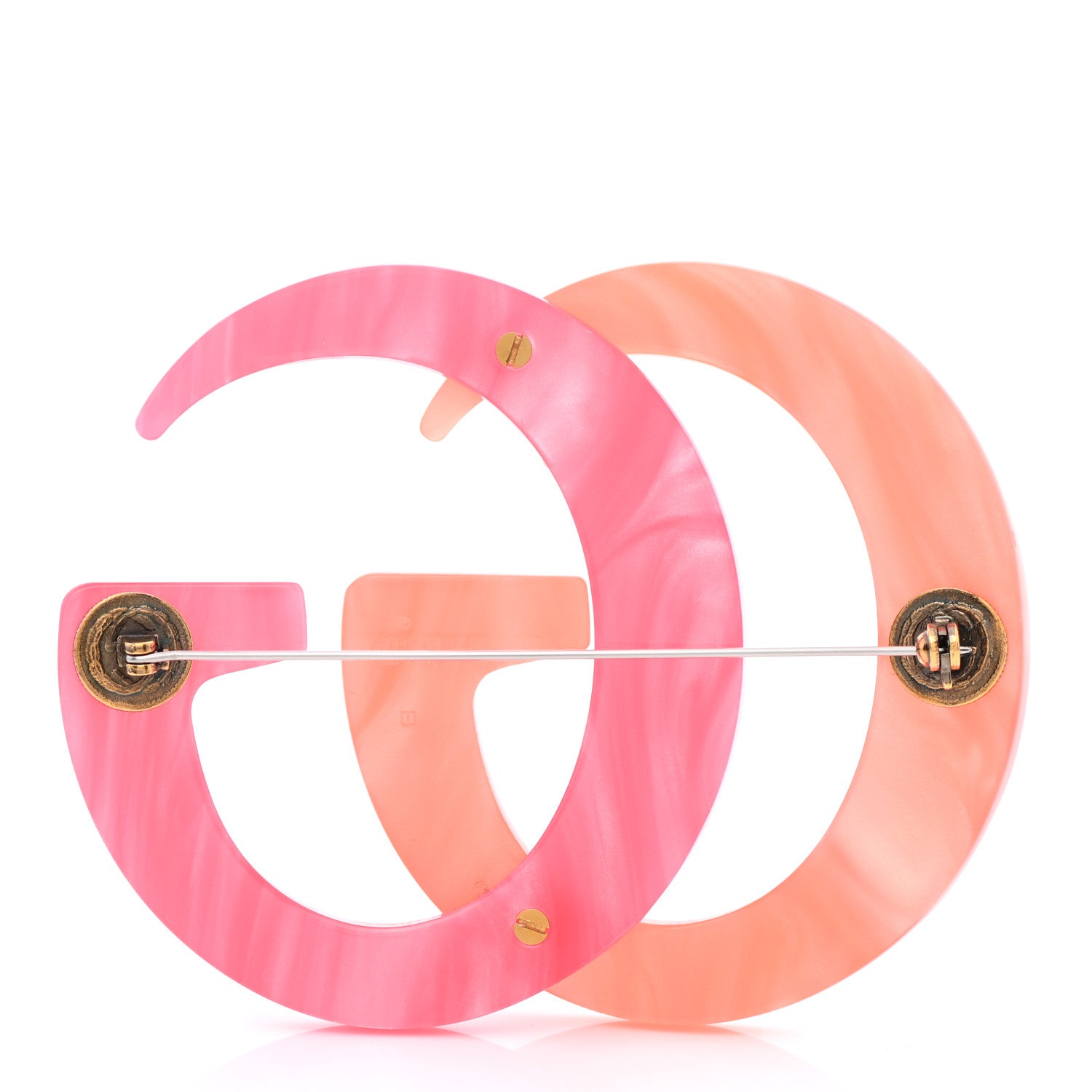 Gucci Resin Double G Brooch Pink 3 of 4
