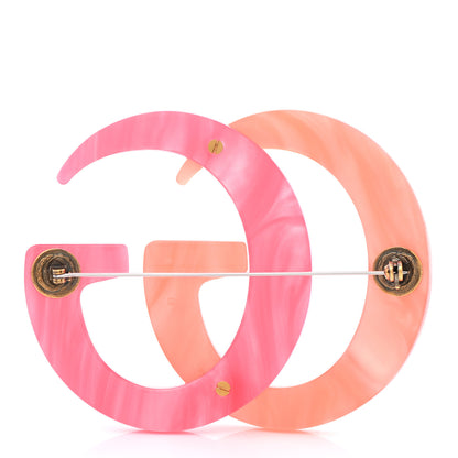 Gucci Resin Double G Brooch Pink 3 of 4