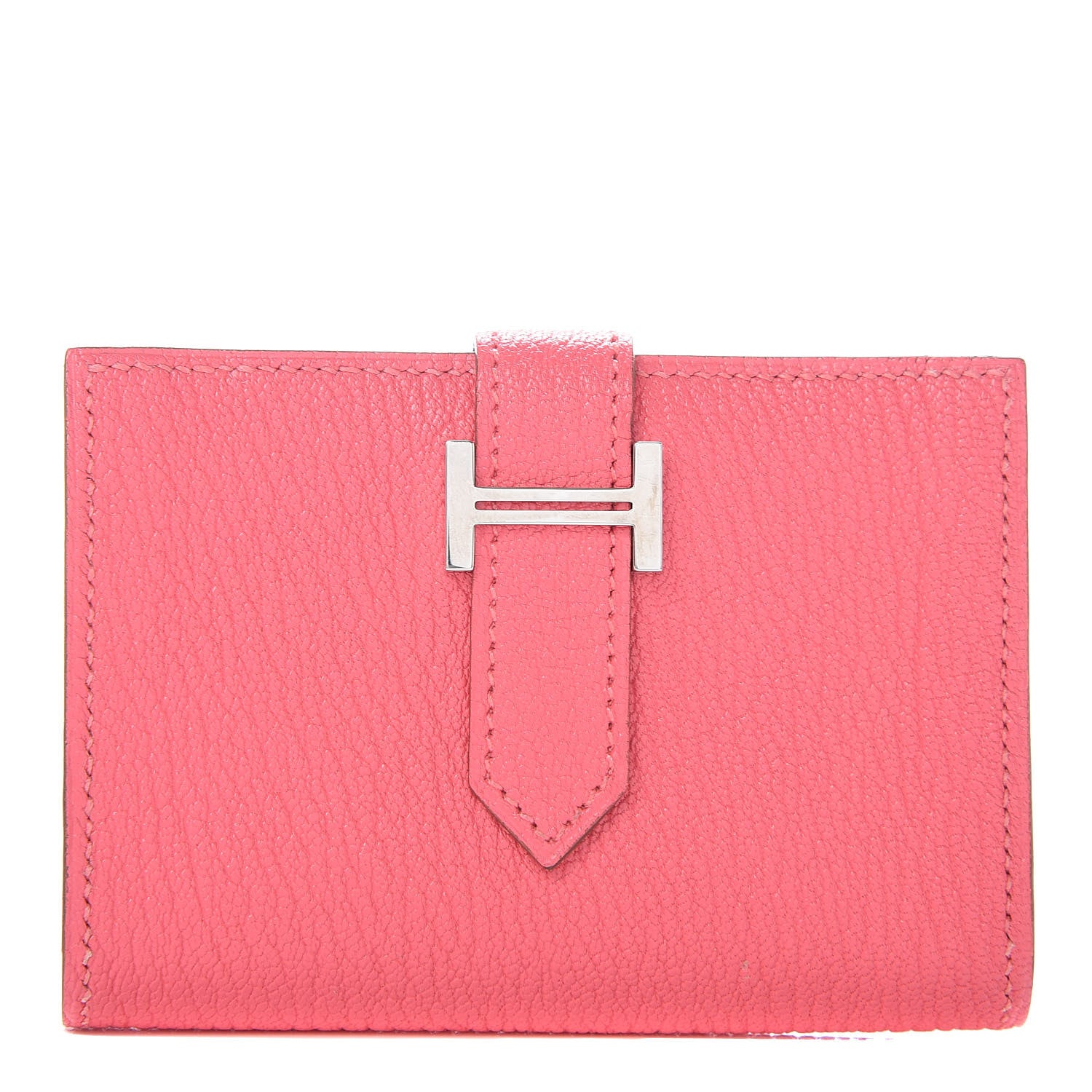 Hermes Chevre Mysore Bearn Card Holder Wallet Rose Lipstick 1 of 8
