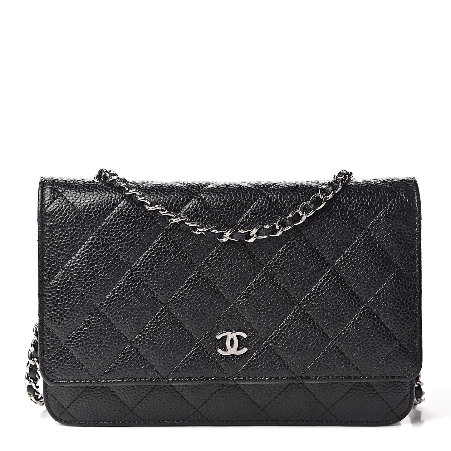 Caviar Quilted Wallet On Chain WOC Black